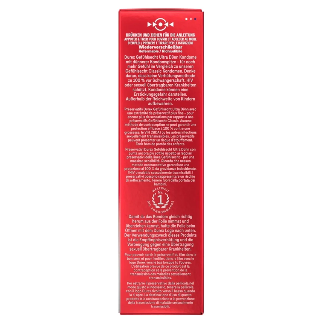 Durex Gefuhlsecht Ultra Dunn 10 szt. prezerwatywy ultracienkie 56 mm — zdjęcie 5