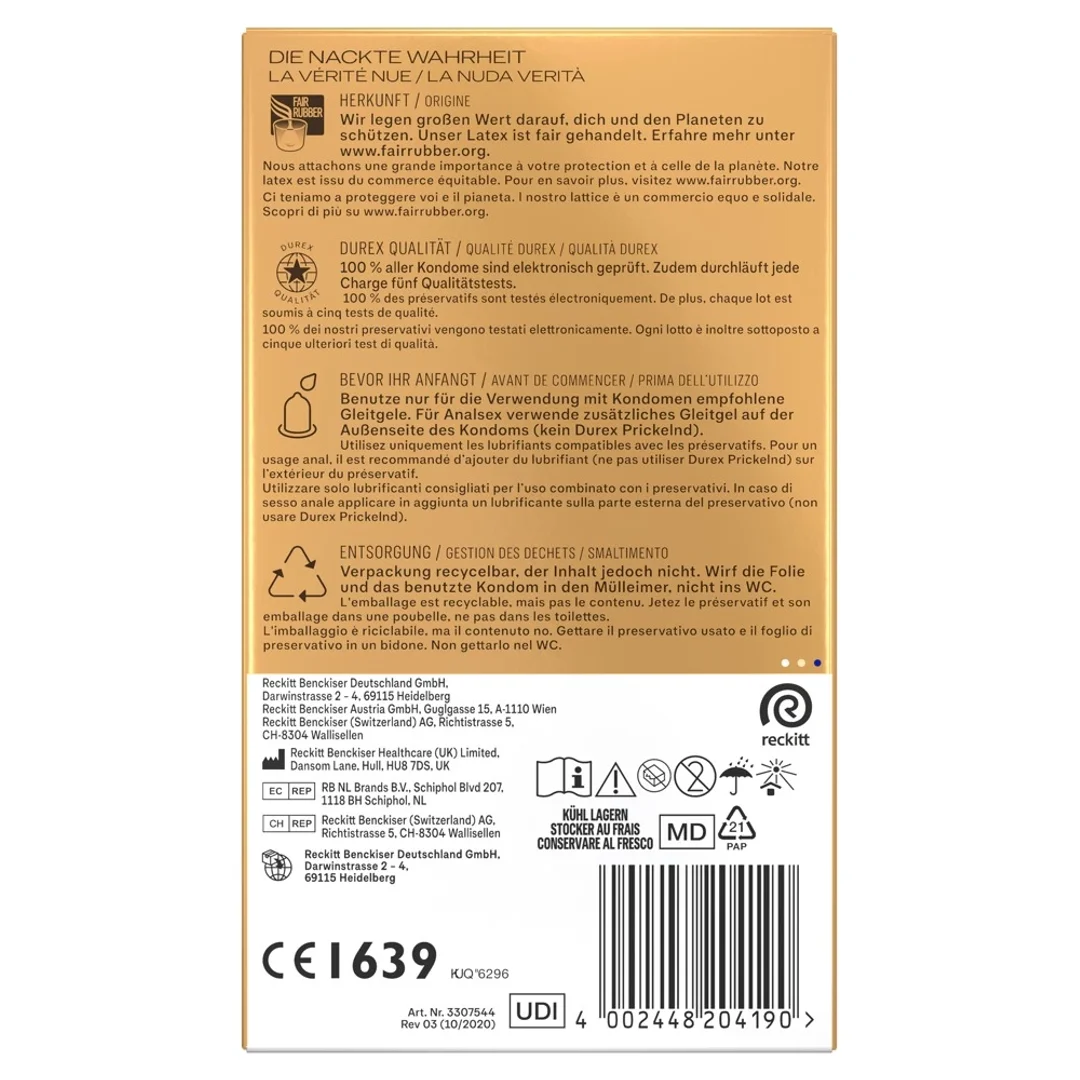 Durex Hautnah Extra Gross 10 szt. anatomiczne prezerwatywy XXL 60mm — zdjęcie 6