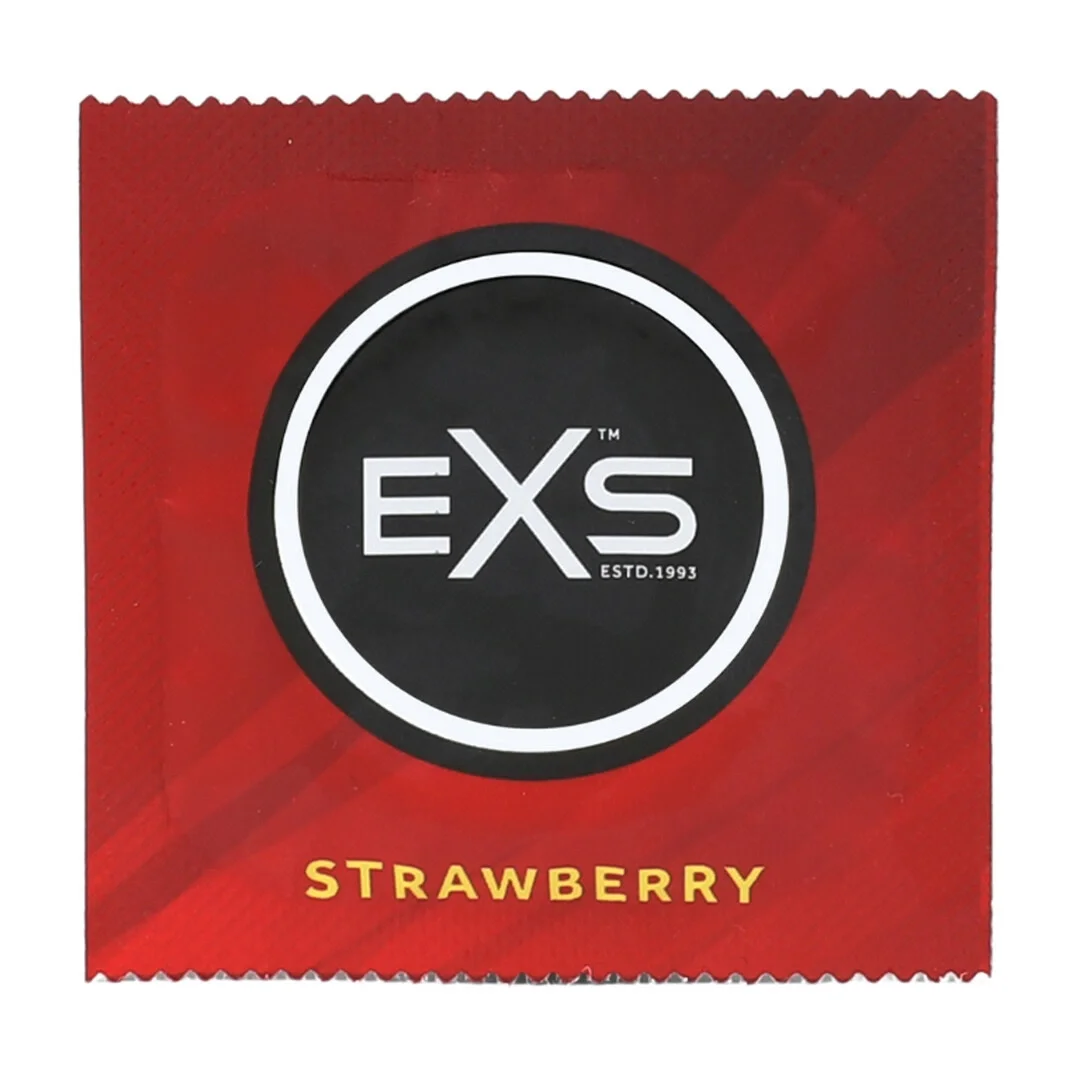 EXS Strawberry - Prezerwatywy truskawkowe 100 sztuk, aromatyzowane — zdjęcie 2