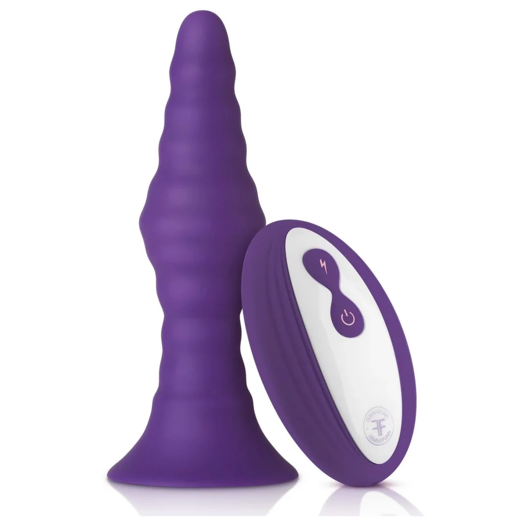 FemmeFunn Pyra Small Dark Purple - wibrująca maszyna intymna z pilotem — zdjęcie 2