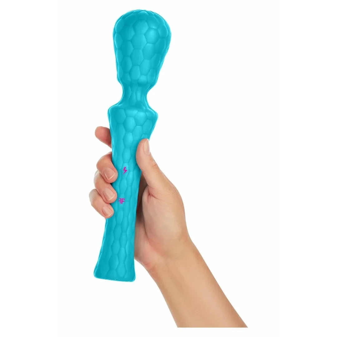 FemmeFunn Ultra Wand XL Turquoise - duży masażer osobisty, 10 trybow — zdjęcie 4
