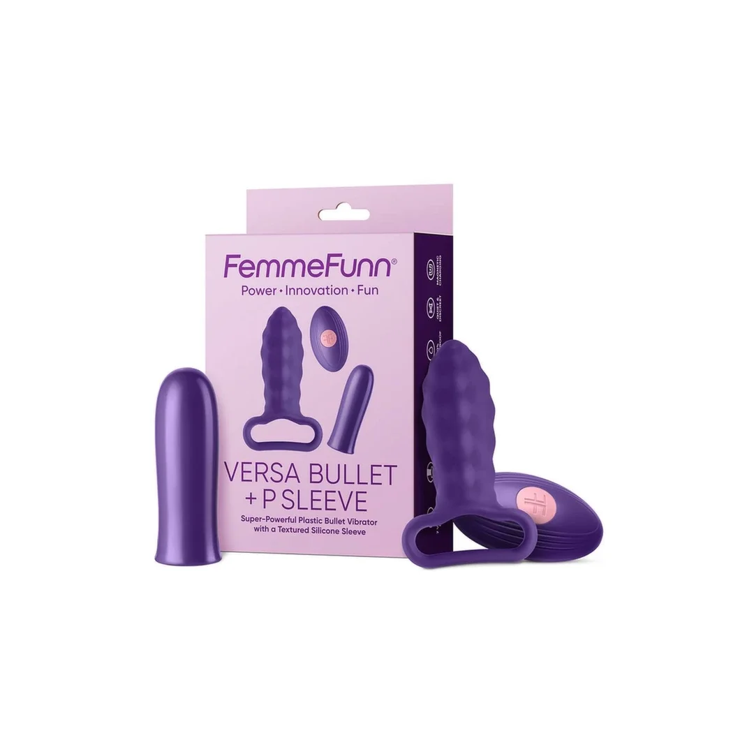 FemmeFunn Versa Bullet z nakładką P, fioletowy, wodoodporny — zdjęcie 2