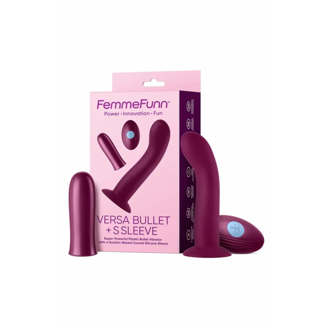 FemmeFunn Versa Bullet z nakładką S, fuksja, pilot, wodoodporny — zdjęcie 2