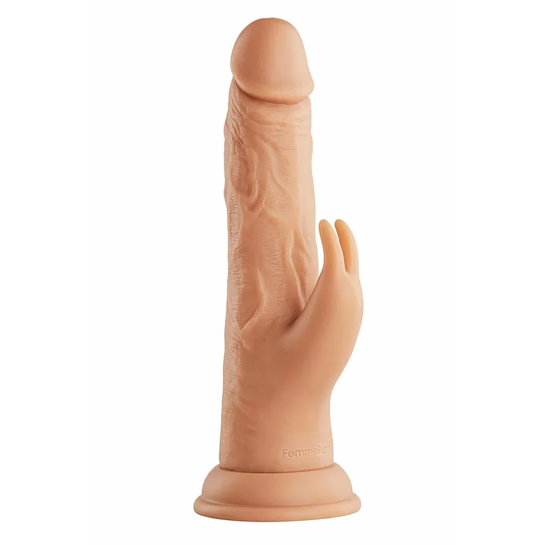 FemmeFunn Wireless Turbo Rabbit Nude - silikonowy model z rotacją i wibracjami — zdjęcie 2