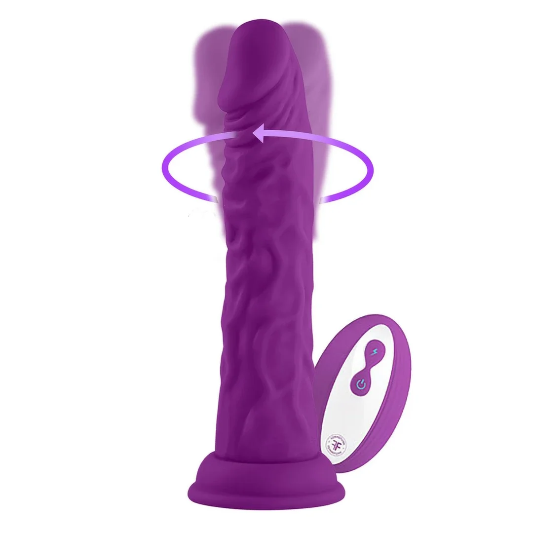 FemmeFunn Wireless Turbo Shaft Purple - obrotowy model z przyssawką 21,6 cm — zdjęcie 2