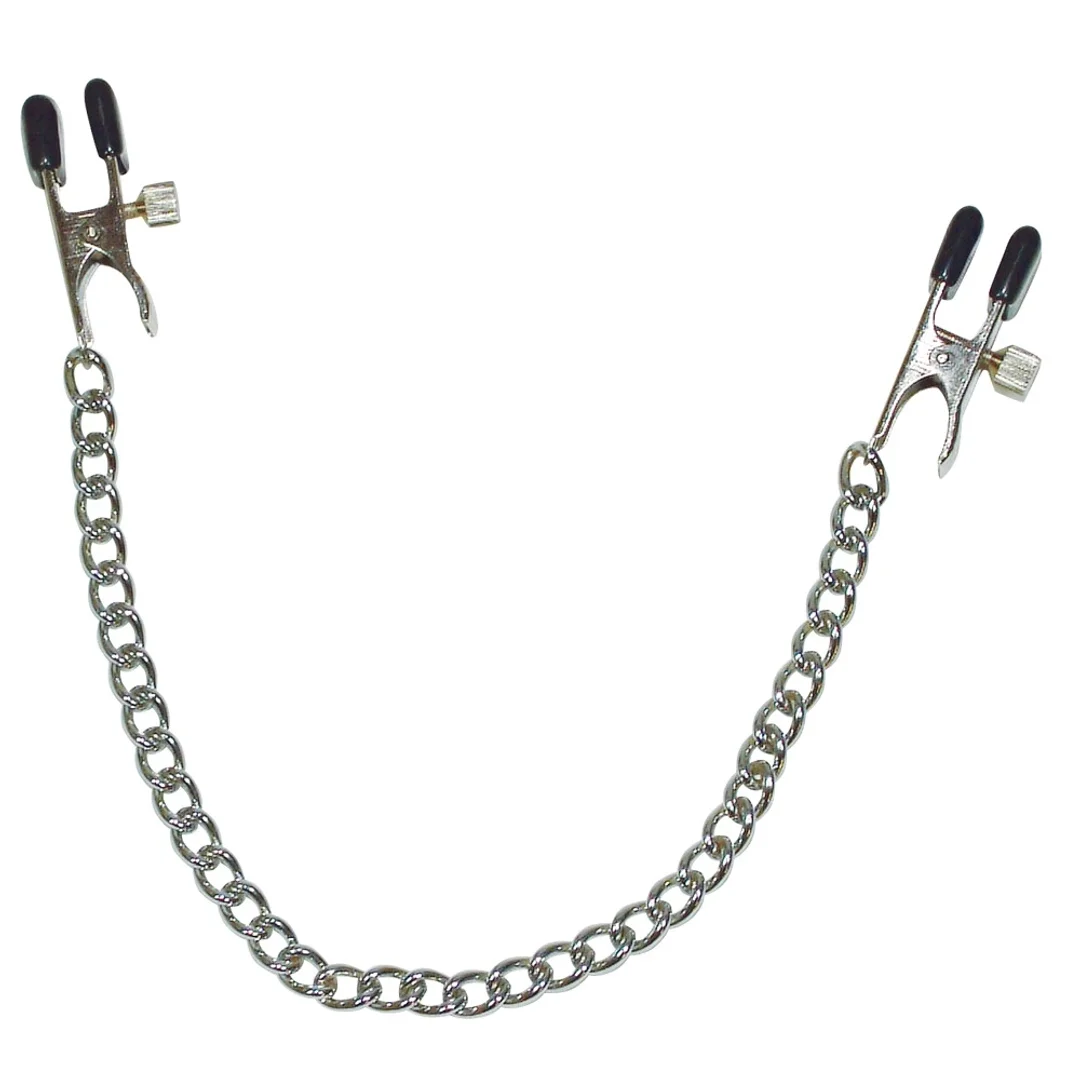 Fetish Collection Łańcuch metalowy z regulowanymi zaciskami 30 cm — zdjęcie 2