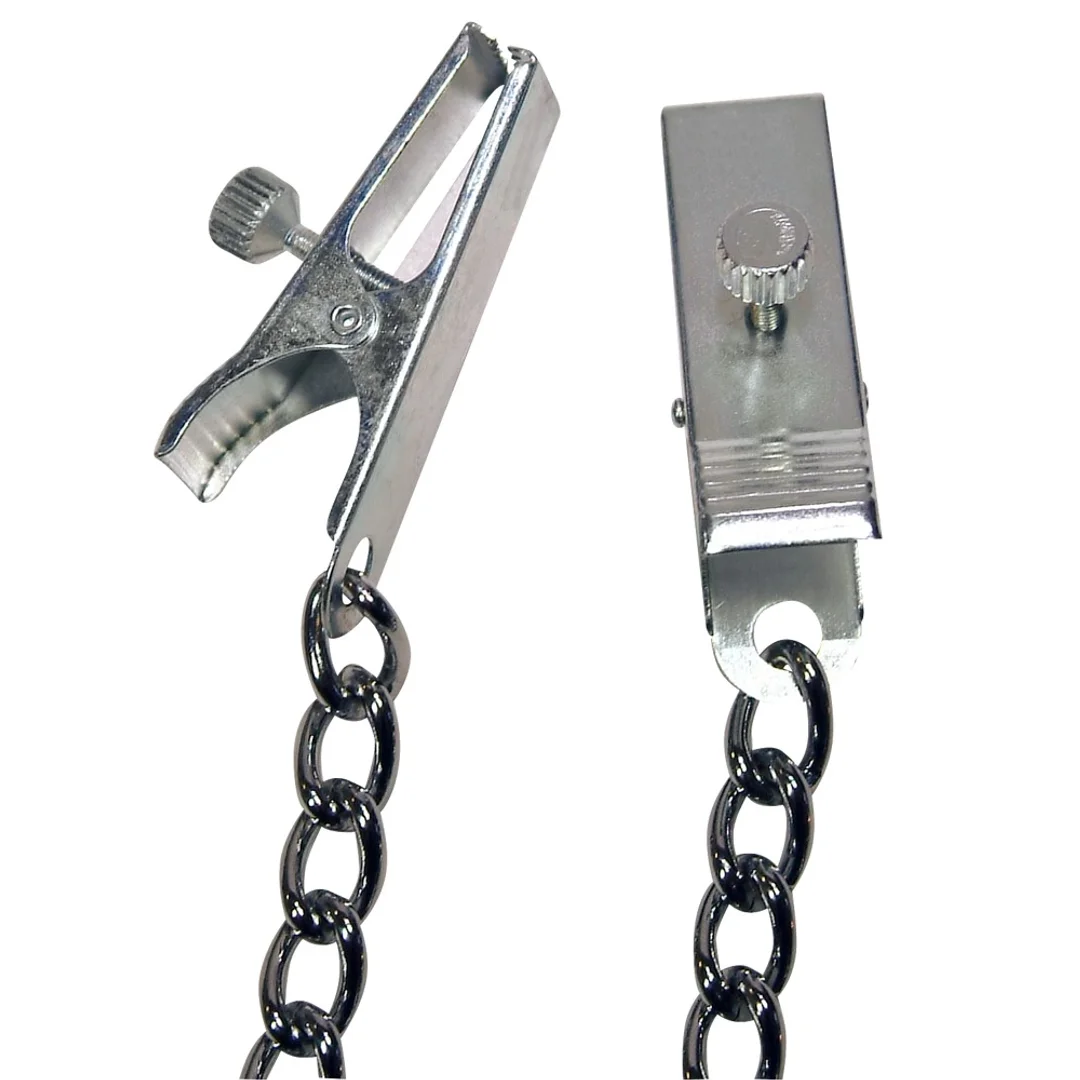 Fetish Collection Łańcuch metalowy z regulowanymi zaciskami 30 cm — zdjęcie 5