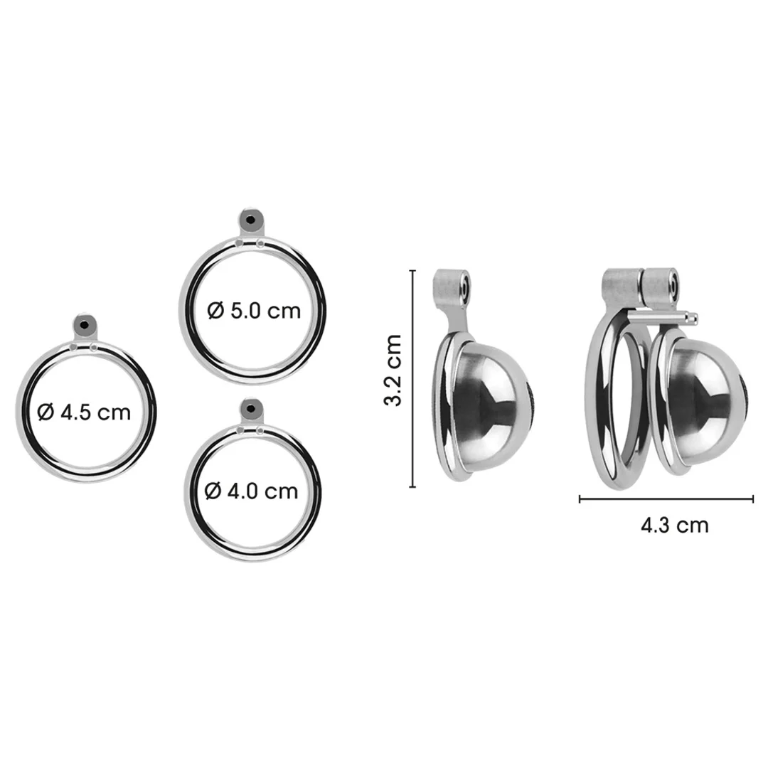Fetish Collection Mini Cock Cage metalowy system zabezpieczający 4,3 cm — zdjęcie 7