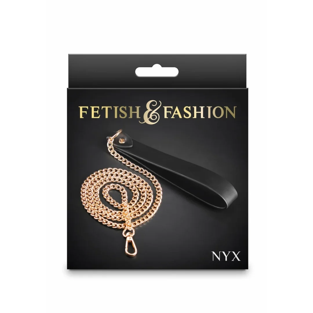 Fetish & Fashion Nyx Leash smycz z miękkim uchwytem złoty łańcuch — zdjęcie 2