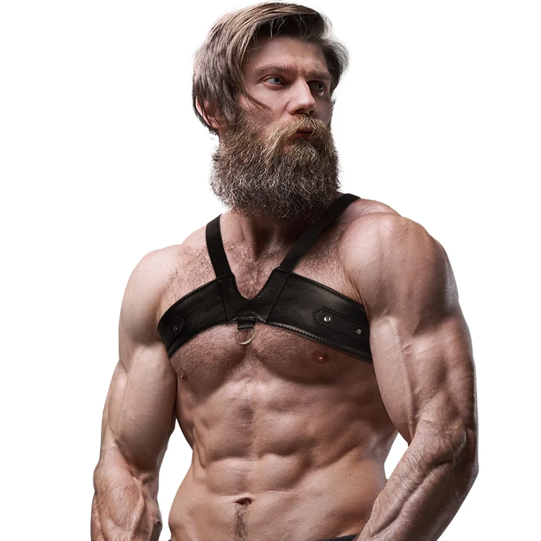 Fetish Submissive Attitude Uprząż Męska na Klatkę Piersiową Eco Skora One Size — zdjęcie 4