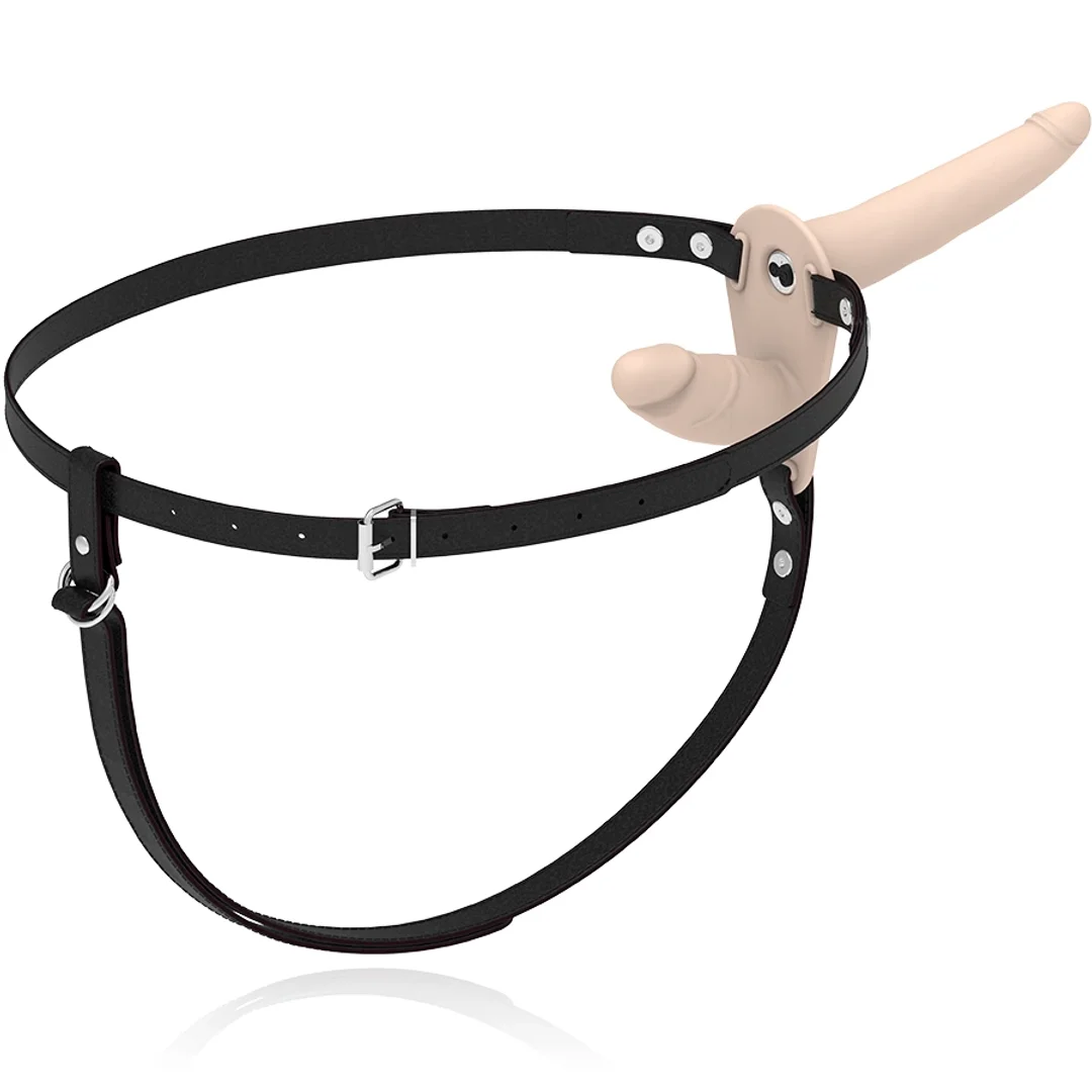 Fetish Submissive Harness Flesh Up - system uprzęży z podwojnym wibratorem, regulowany — zdjęcie 5