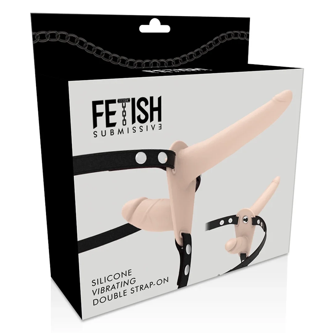 Fetish Submissive Harness Flesh Up - system uprzęży z podwojnym wibratorem, regulowany — zdjęcie 6