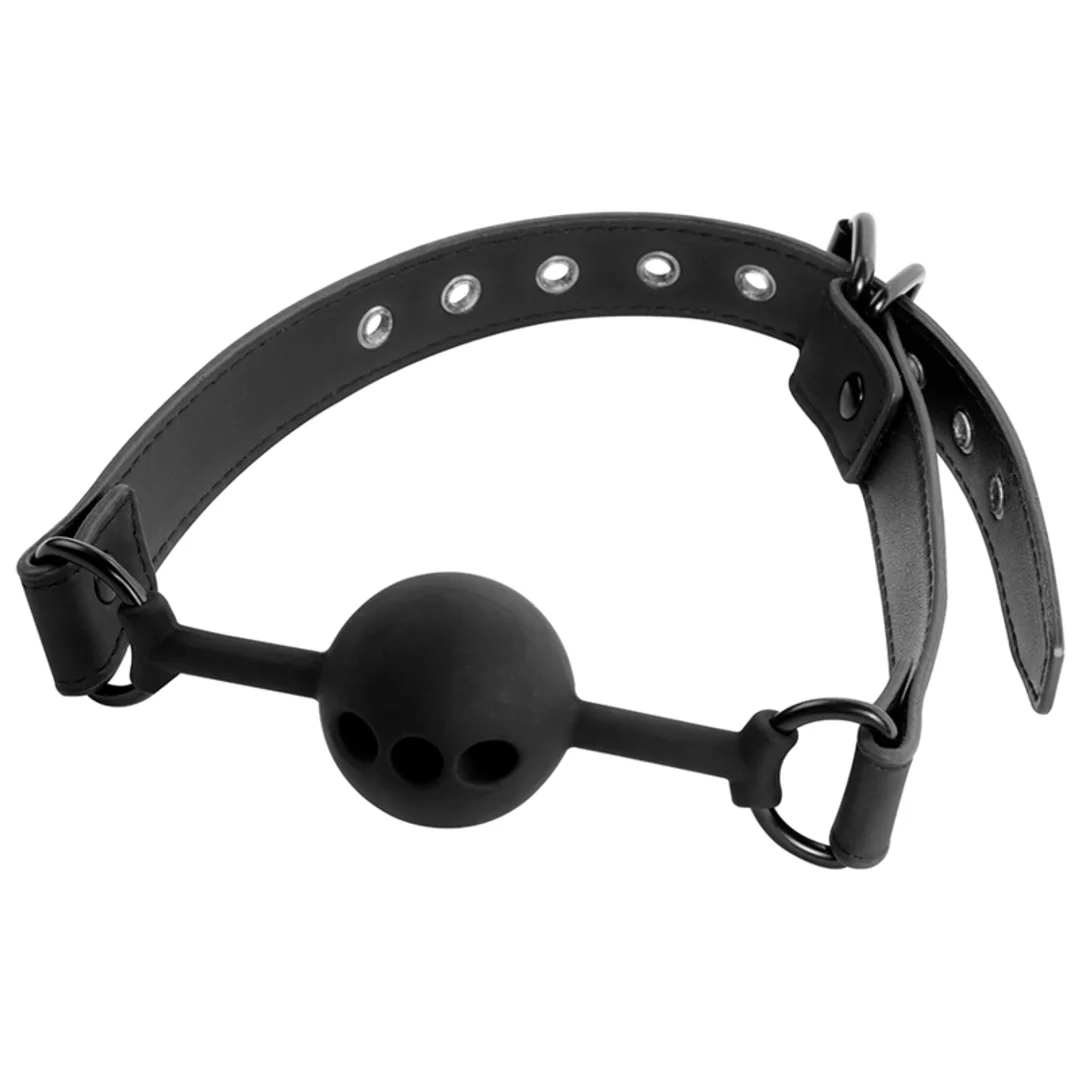 Fetish Submissive silikonowy knebel oddychający z regulacją 4,1 cm — zdjęcie 3