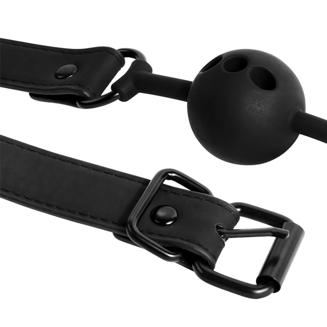 Fetish Submissive silikonowy knebel oddychający z regulacją 4,1 cm — zdjęcie 6