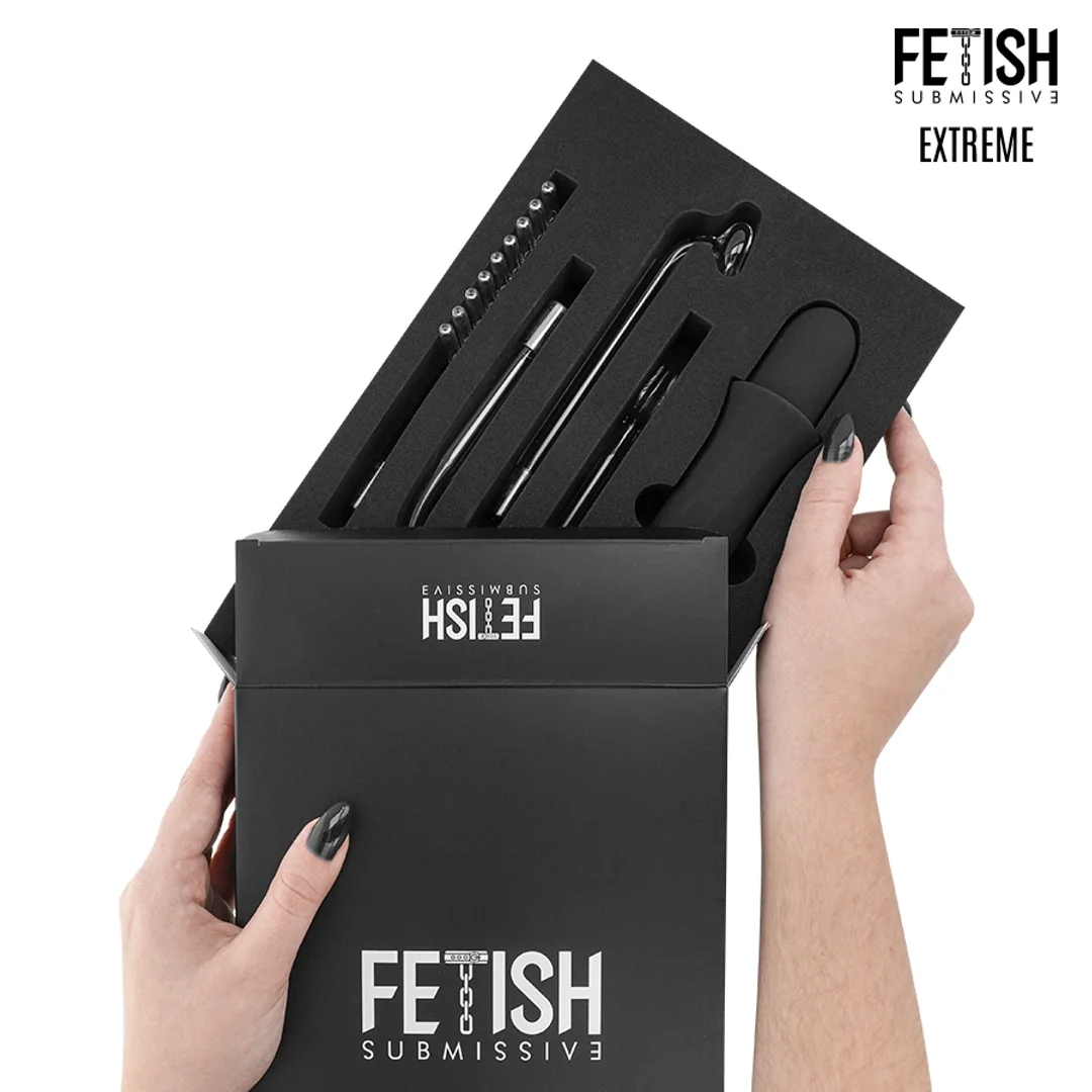 Fetish Submissive Wand elektrostymulujący, 6 poziomow, 4 końcowki, czarny — zdjęcie 5
