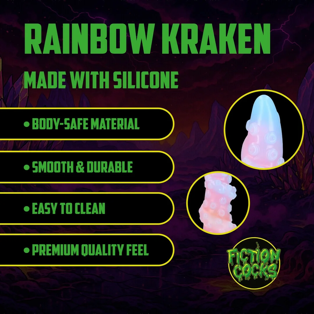 Fiction Cock Rainbow Kraken silikonowy korek anatomiczny tęczowy — zdjęcie 3