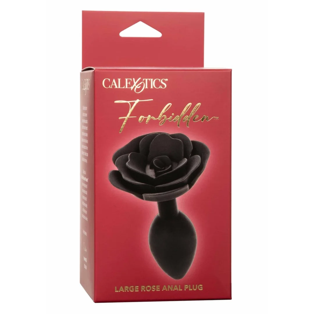 Forbidden Rose Anal Plug Large silikonowy z dekoracyjną rożą — zdjęcie 3