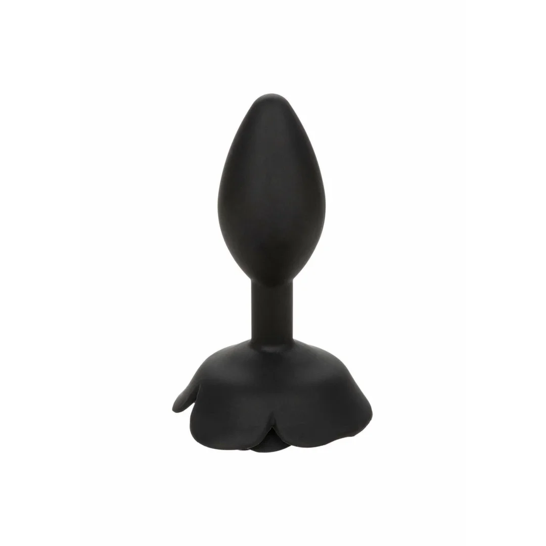 Forbidden Rose Anal Plug Large silikonowy z dekoracyjną rożą — zdjęcie 9