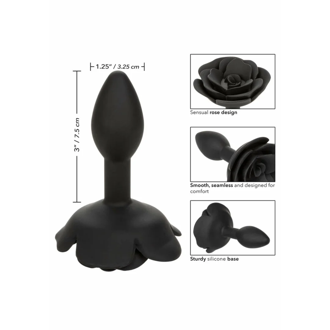 Forbidden Rose Anal Plug Small silikonowy ergonomiczny rożany — zdjęcie 4