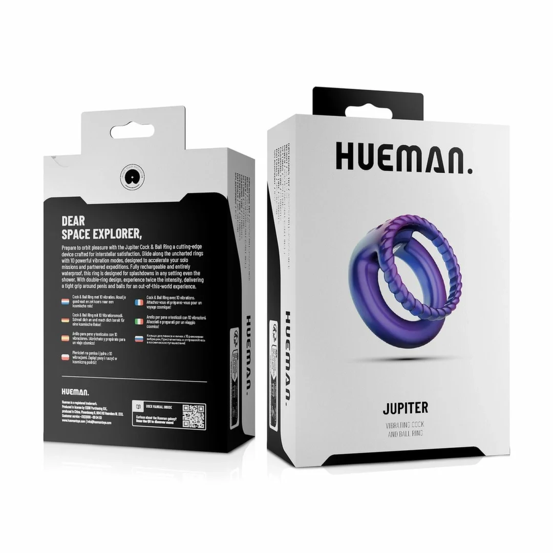 Hueman Jupiter - Pierścień Wibrujący Podwojny USB Fioletowy
