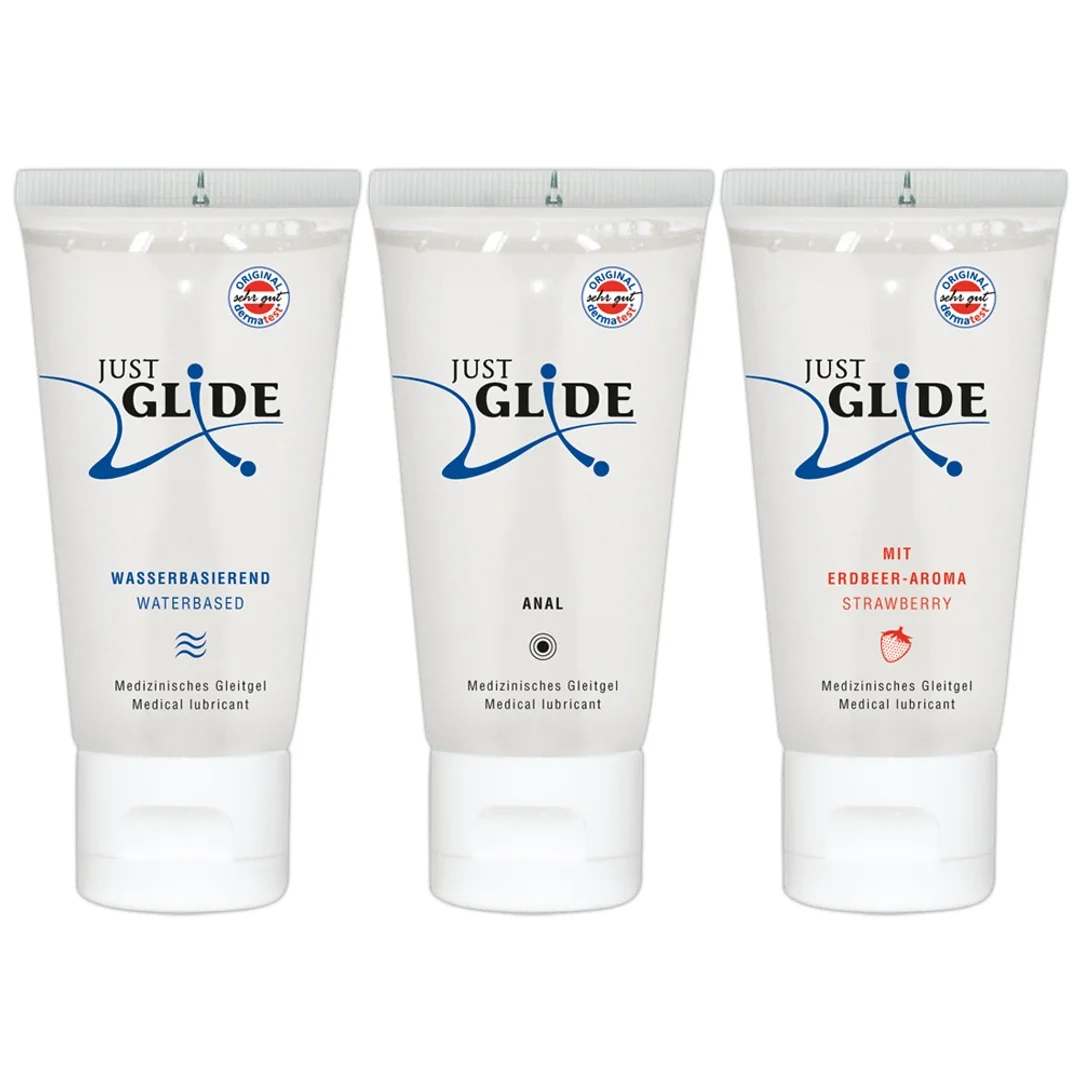 Just Glide Zestaw 3x200 ml Lubrykanty na bazie wody - Anal, Toys, Waterbased — zdjęcie 3
