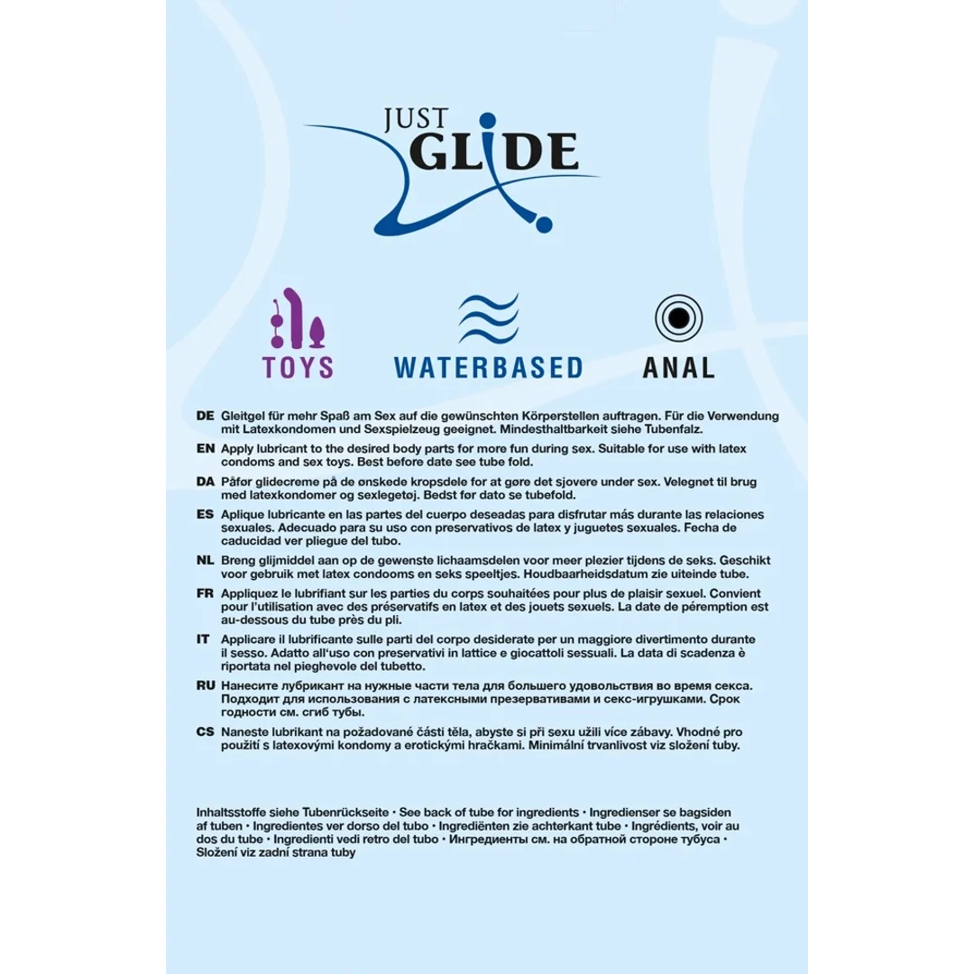 Just Glide Zestaw 3x200 ml Lubrykanty na bazie wody - Anal, Toys, Waterbased — zdjęcie 5