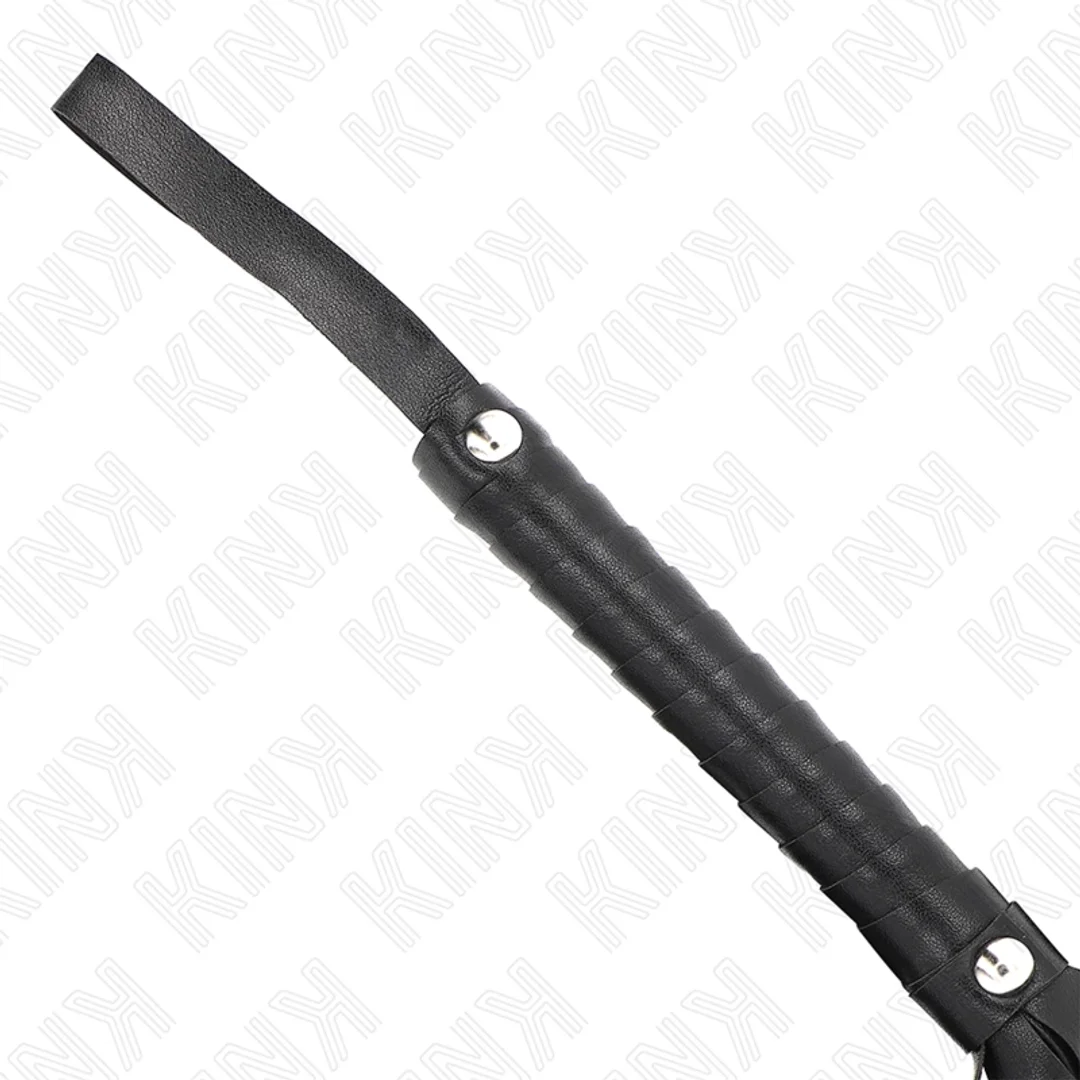 KINK Czarny Bicz Szeroki Ogon 48,5 cm Skorzany Model Flogger — zdjęcie 4