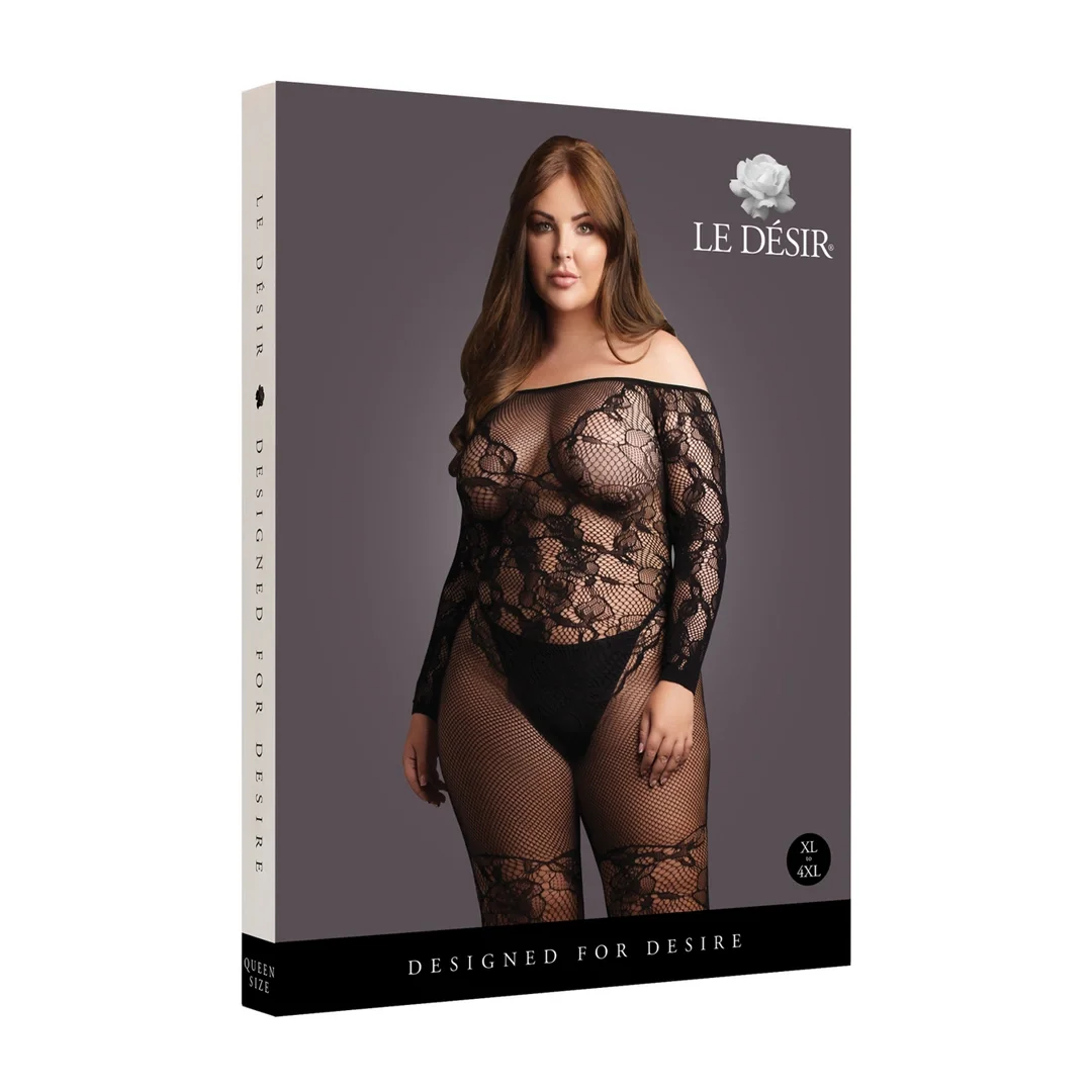 Le Desir Bodystocking Plus Size z siateczką i koronką XL-4XL — zdjęcie 2