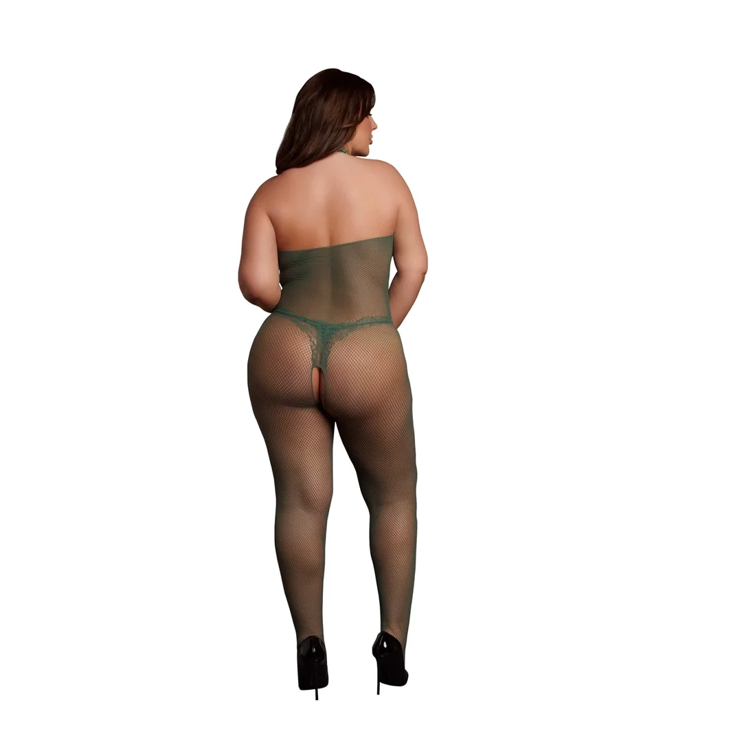Le Desir Bodystocking Queen Size z koronką i kabaretką XL-4XL — zdjęcie 4