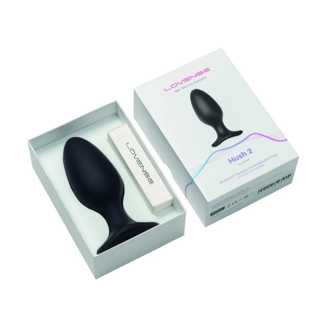 Lovense Hush 2 L 57 mm - zdalna wibrująca zatyczka, Bluetooth, czarna — zdjęcie 3