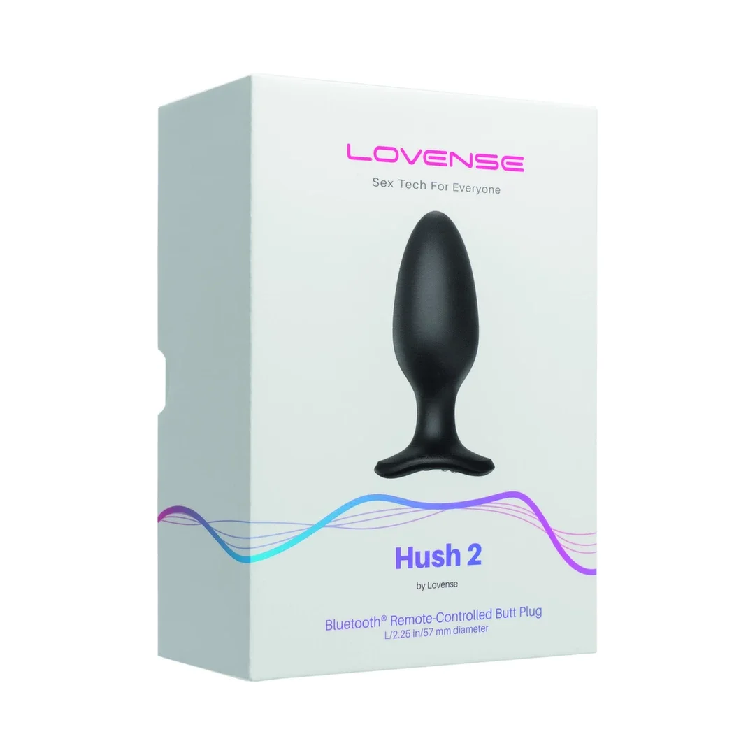 Lovense Hush 2 L 57 mm - zdalna wibrująca zatyczka, Bluetooth, czarna — zdjęcie 4