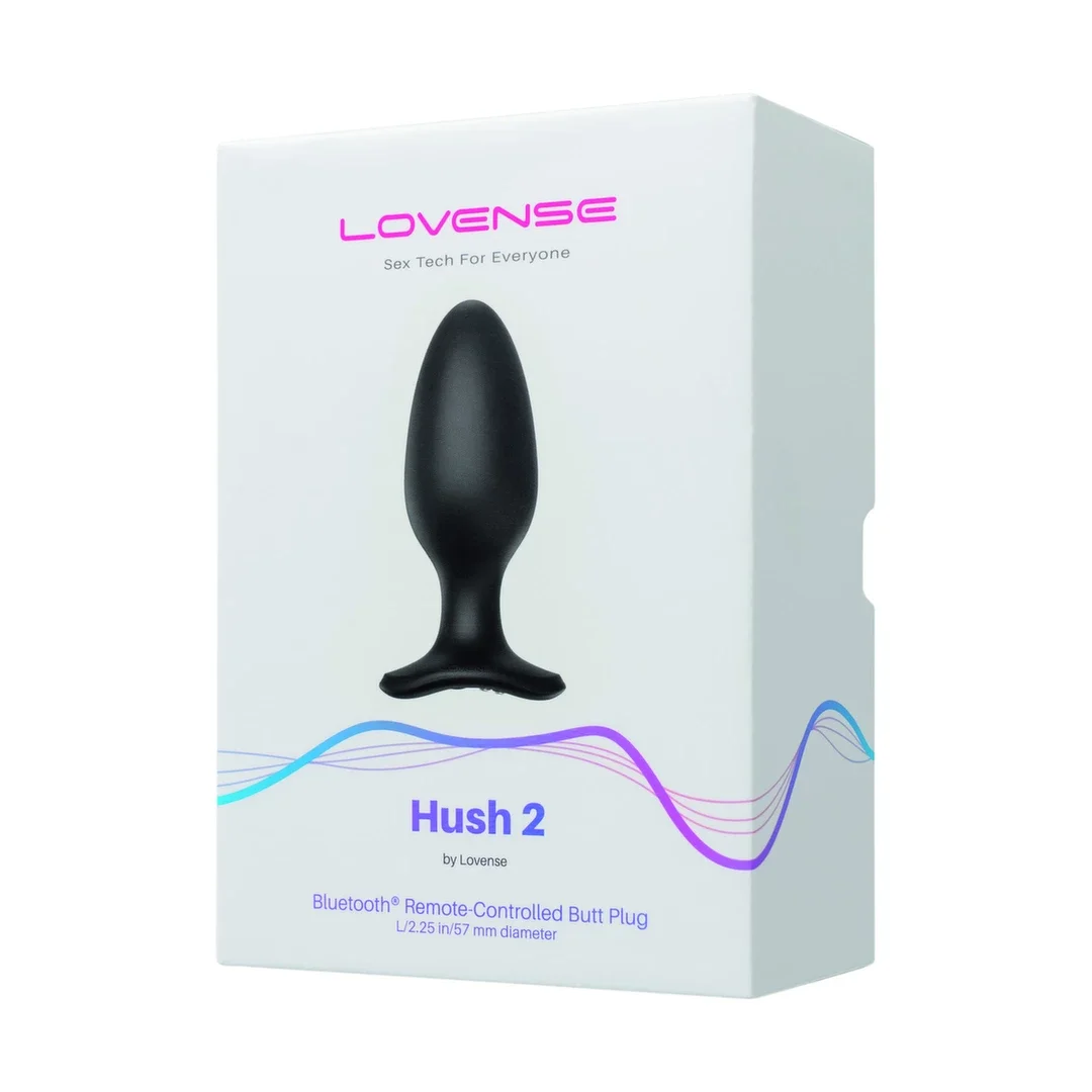 Lovense Hush 2 L 57 mm - zdalna wibrująca zatyczka, Bluetooth, czarna — zdjęcie 6