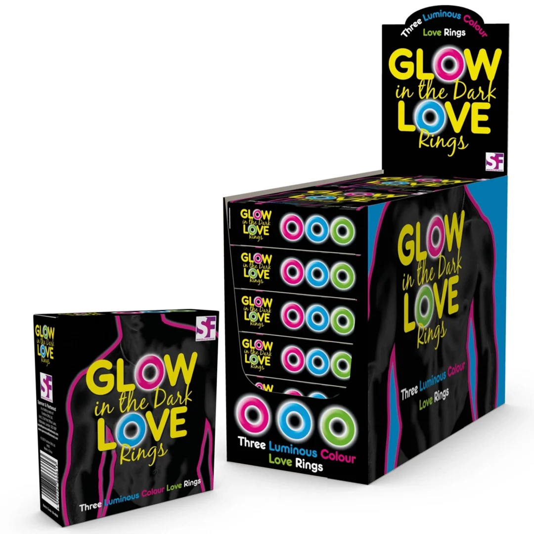 Loving Joy Glow in the Dark - Zestaw 3 pierścieni świecących, elastycznych — zdjęcie 2