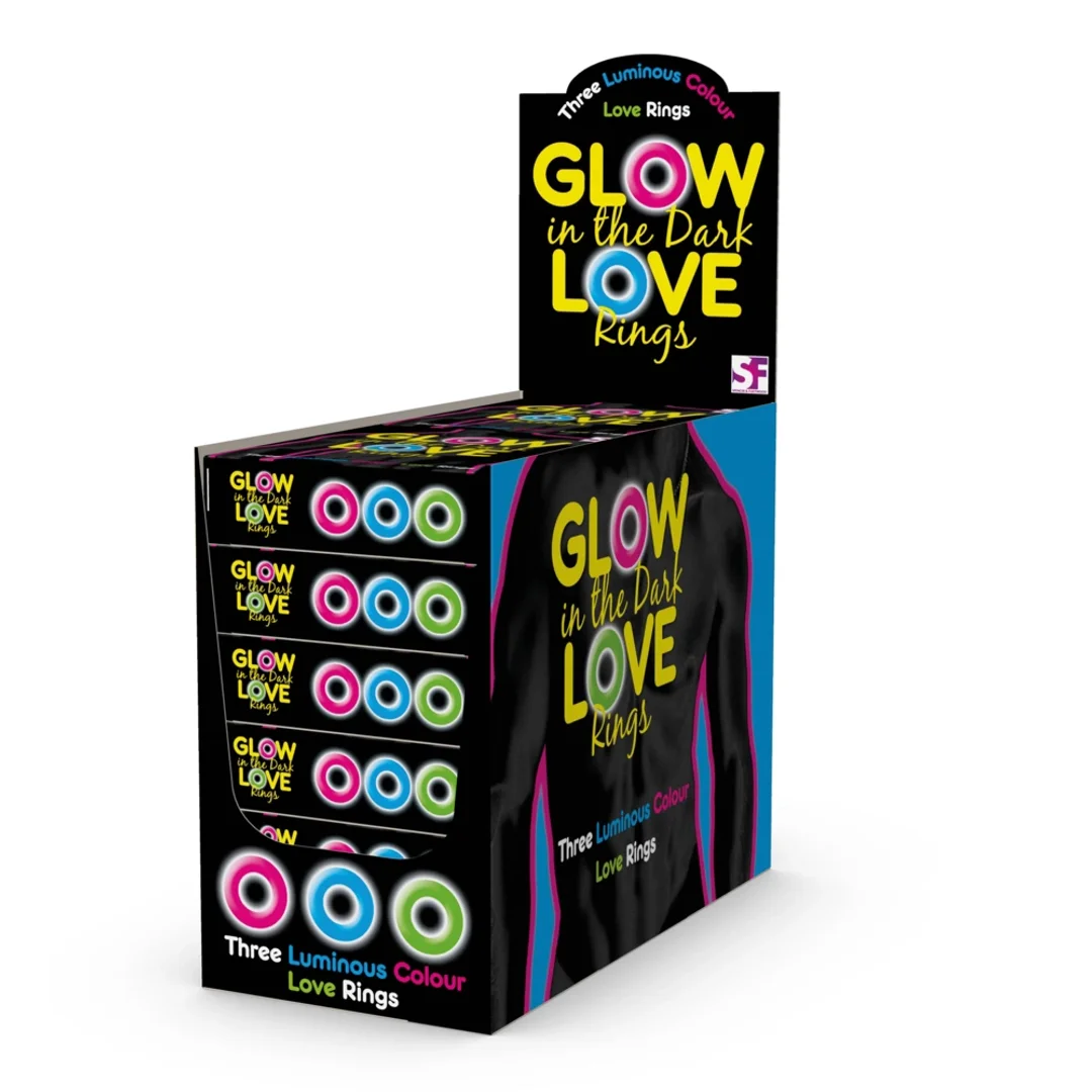 Loving Joy Glow in the Dark - Zestaw 3 pierścieni świecących, elastycznych — zdjęcie 3