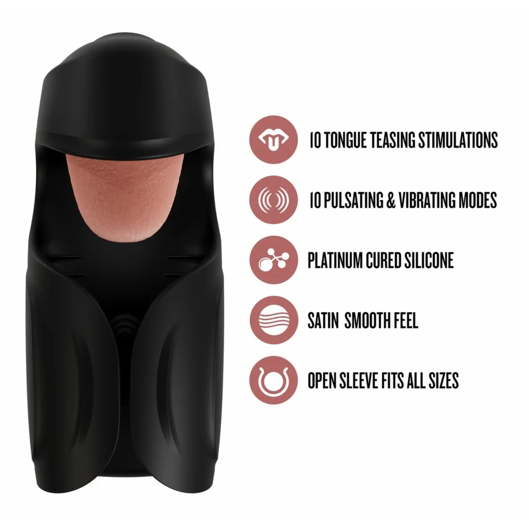 M for Men Lickety Split Black - Wibrująca maszyna intymna silikonowa — zdjęcie 3