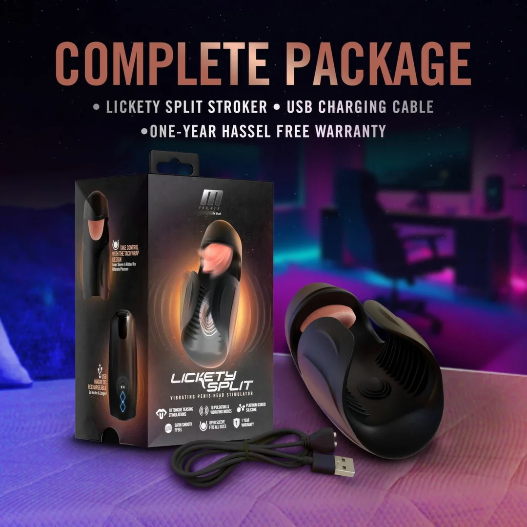 M for Men Lickety Split Black - Wibrująca maszyna intymna silikonowa — zdjęcie 7