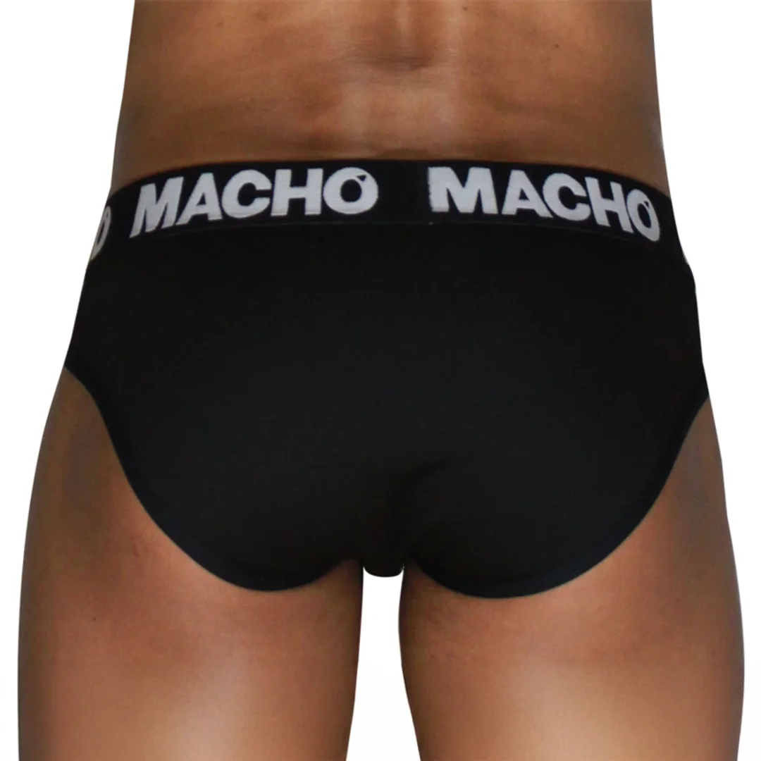 MACHO MCH007 Klasyczne majtki męskie Black+Black, Lycra, rozmiar M — zdjęcie 3