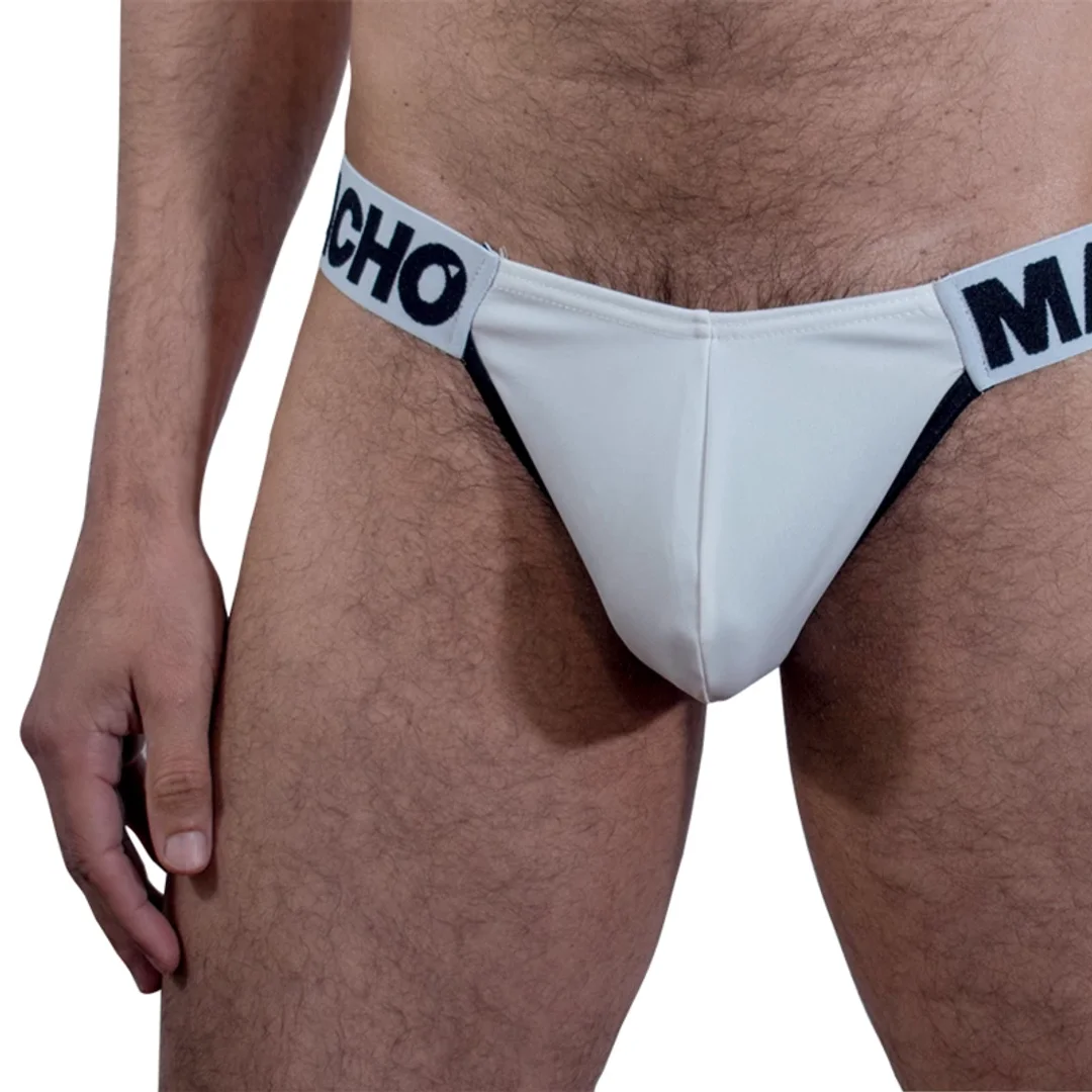 MACHO MCH009 Biała okładzina slipy męskie S push-up Lycra — zdjęcie 2