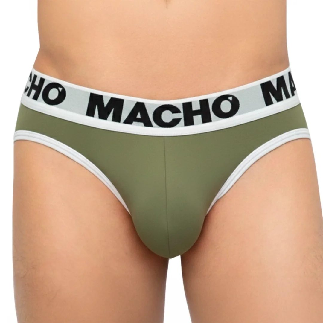 MACHO MCH013 Military Green Slip XL - męskie majtki Lycra push-up — zdjęcie 2