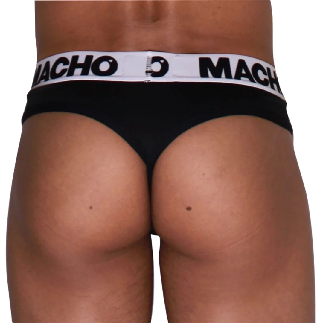 MACHO MTG002 stringi męskie czarne S - anatomiczny kroj, lycra — zdjęcie 3