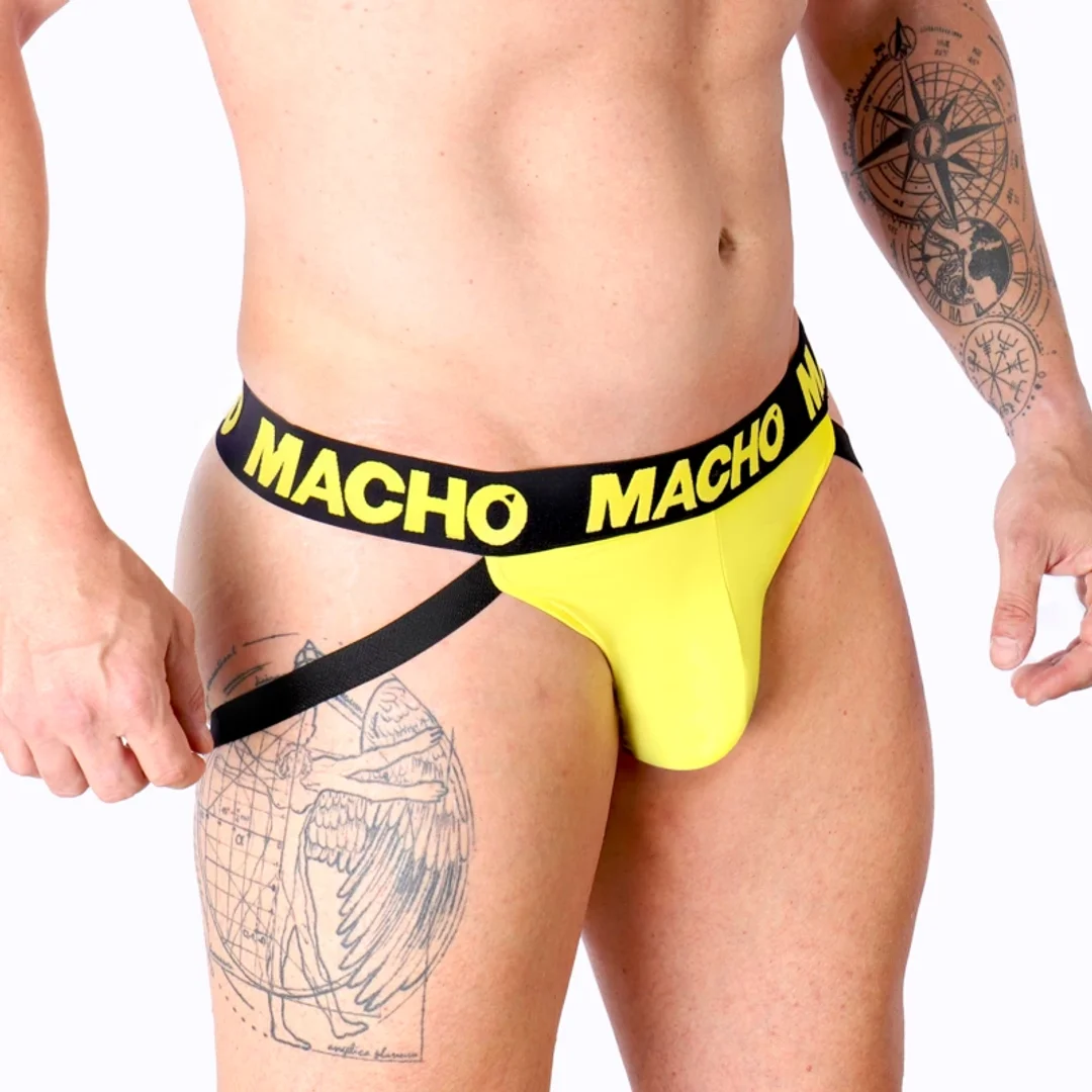 MACHO MX25A Jockstrap Lycra żołty S - sportowa bielizna męska — zdjęcie 2