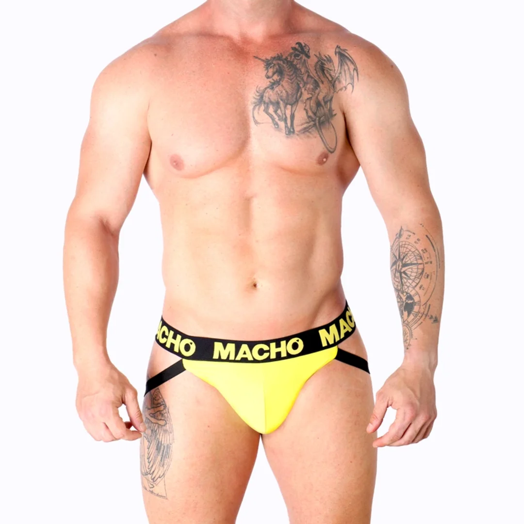 MACHO MX25A Jockstrap Lycra żołty S - sportowa bielizna męska — zdjęcie 5