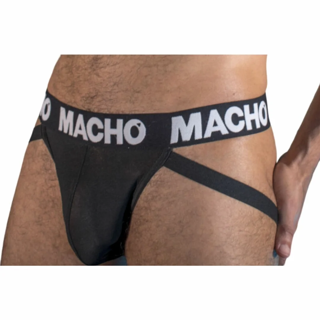 Macho MX25NN Jockstrap Czarny S - elastyczna połprzezroczysta bielizna — zdjęcie 2