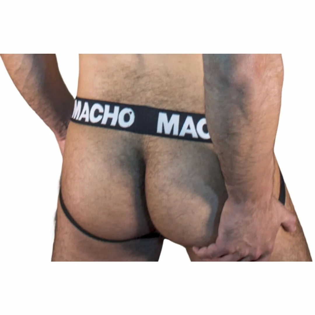 Macho MX25NN Jockstrap Czarny S - elastyczna połprzezroczysta bielizna — zdjęcie 3