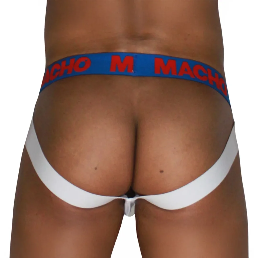 MACHO MX29AZ Jockstrap biały z ciemnoniebieskimi detalami S — zdjęcie 3