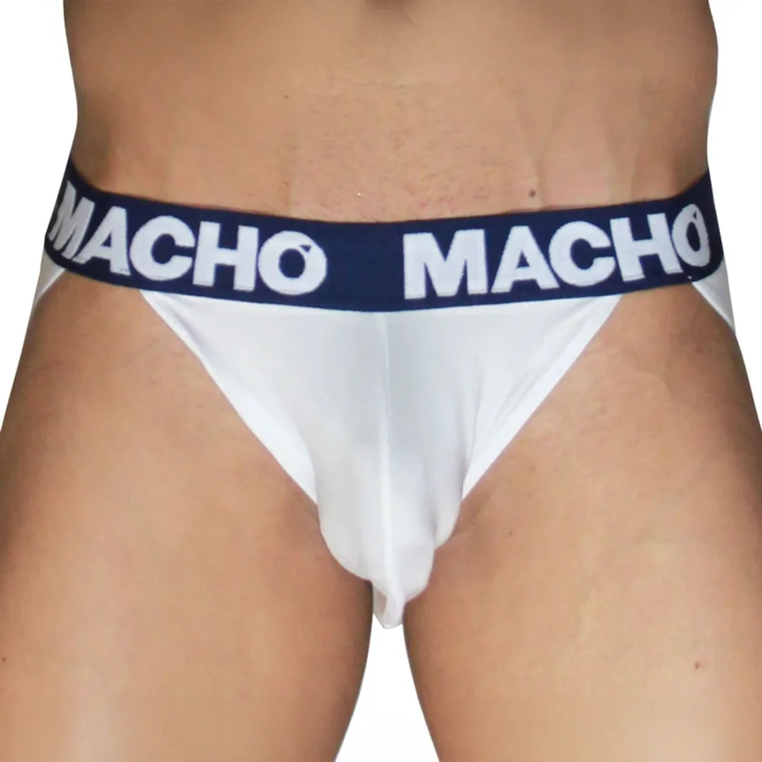 MACHO MX29DK Jockstrap White+Marine S - anatomiczny, oddychający — zdjęcie 3