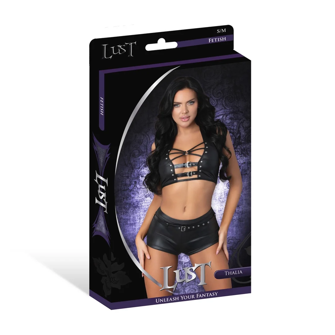 Magic Silk Thalia komplet top i szorty z pierścieniami i ćwiekami L/XL — zdjęcie 3