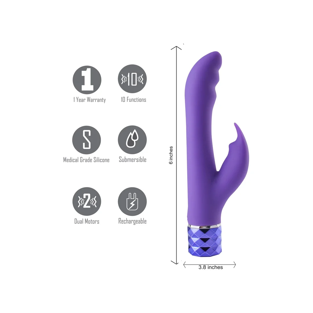 Mala Toys Hailey - silikonowy masażer dwupunktowy, USB, 10 trybow — zdjęcie 5