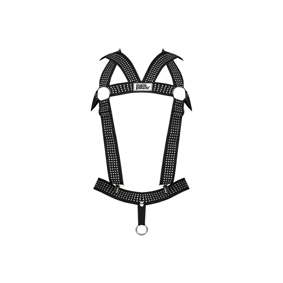 Male Power Elastic Harness - Uprząż z paskami i metalowymi elementami — zdjęcie 6