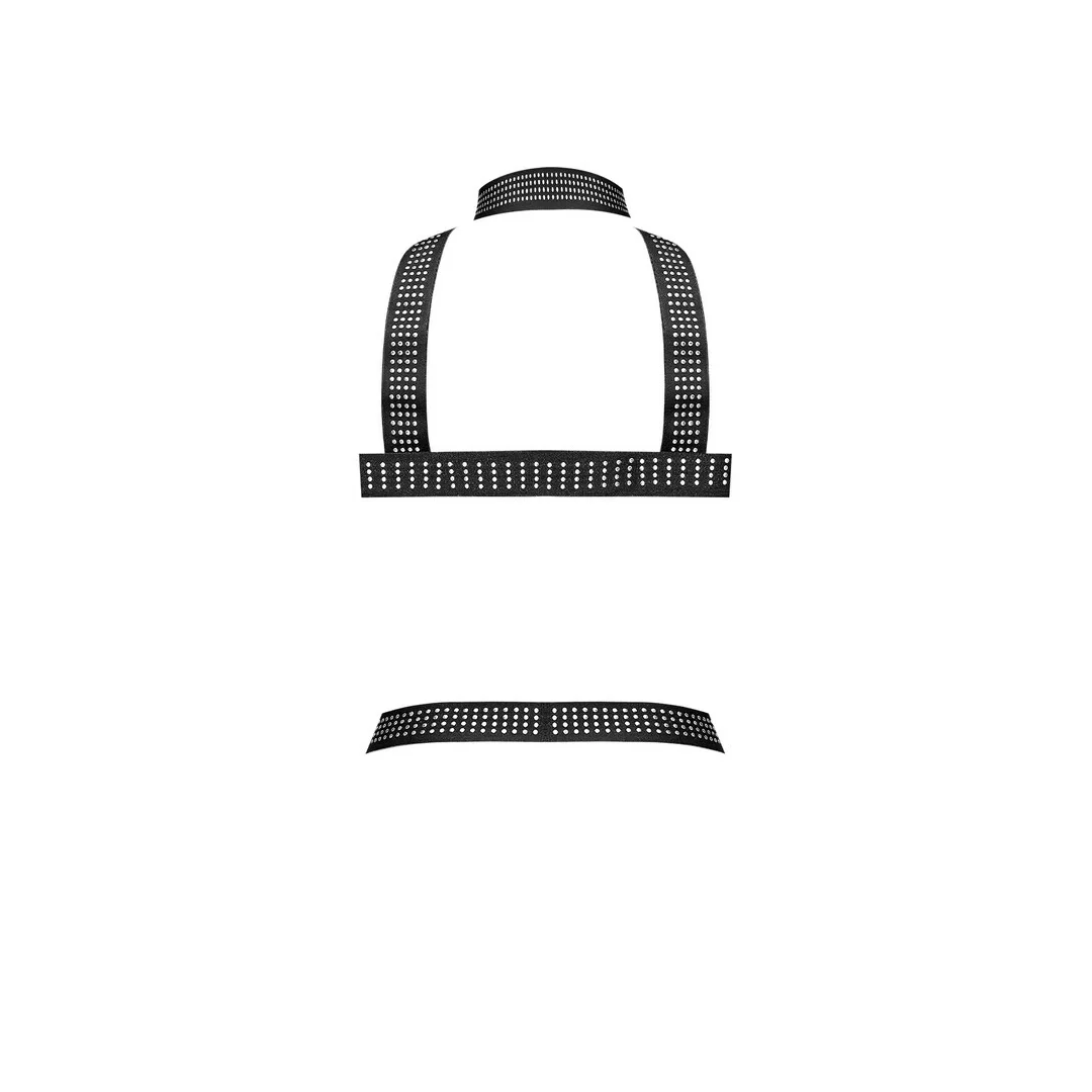 Male Power Elastic Harness - Uprząż z paskami i metalowymi elementami — zdjęcie 7